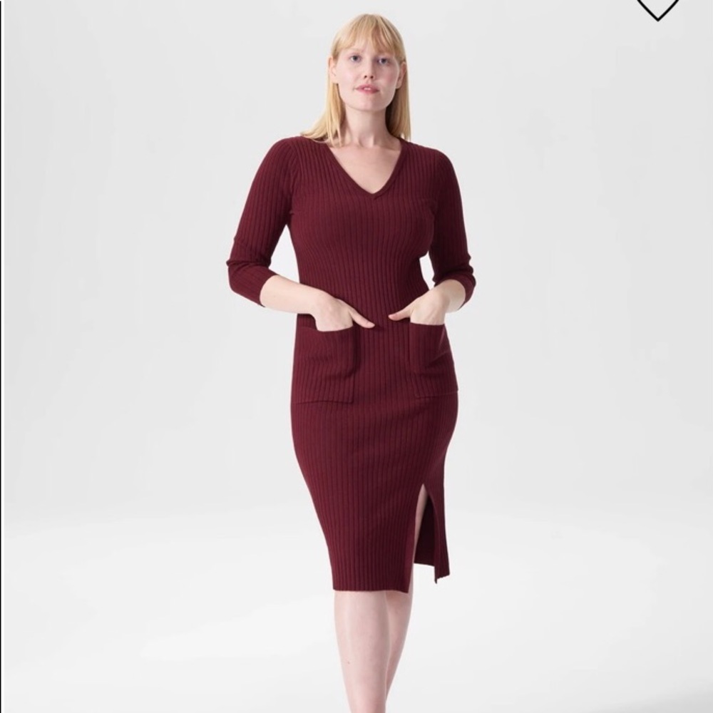 Universal Standard Rita Sweater Dress in XS/Merlot